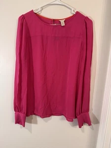 J Crew Bluse Damen Größe 0 Rosa Seide Rundhalsausschnitt - Bild 1 von 8
