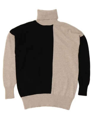 REISS Womens Oversized Roll Neck Jumper Sweater UK 6 XS Beige Colourblock CX05 - Image 1 of 3