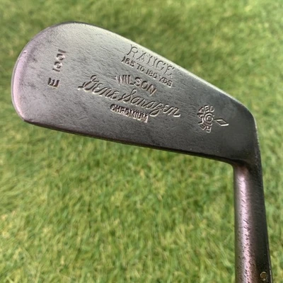 Antique Wilson Gene Sarazen Range E1001 2 Iron Hickory Shaft RH 38" C7 28* 1920 - Image 1 of 4
