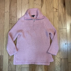 ANN TAYLOR rosa Grobstrick Pullover mit Stehkragen Gr. XL Tunika Oversize - Bild 1 von 8