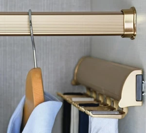 TAG Hardware Premium Concave Wardrobe Closet Rod with End Supports and Protectiv - Picture 1 of 53