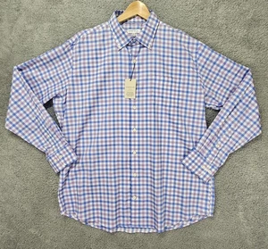 Camisa Peter Millar Crown Lite Para Hombre XL Elastizada Púrpura Azul Cuadros Abotonada Nueva Con Etiquetas - Imagen 1 de 9