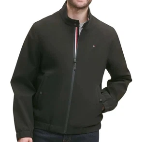 Tommy Hilfiger Men's Bomber Jacket Wind Water Resistant Full Zip Black Size S - Picture 1 of 4