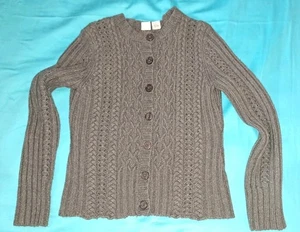 Oxford Fulham Australien Strick Jacke Grau Zopf Muster Wolle L 40 Noa Schaf Warm - Bild 1 von 6