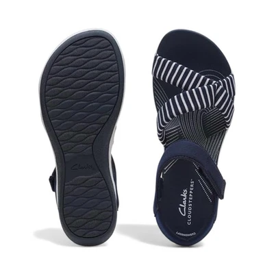 Sandalias Clarks Cloudstepper Arla Gracie negras con tiras para mujer 9M zapatos veganos Foto 1 de 4