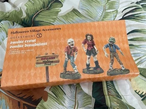 DEPT. 56 HALLOWEEN VILLAGE ZUBEHÖR, ZOMBIE, CRAWL, 4ER SET, 2022 ENESCO NEU - Bild 1 von 7