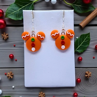 Pendientes colgantes de resina de Mickey de jengibre Foto 1 de 4