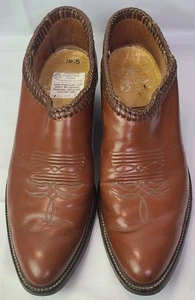Vintage Justin Cowboy Booties Boots 10.5 Men's Shoes Made In USA - Foto 1 di 8