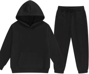 Girls Boys 2 Piece Tracksuit Athletic Sweatsuits Sets Hooded Sweatshirt and Jogg - Picture 1 of 6