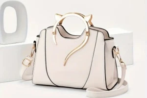Schicke Katzenohren-Tasche – geräumig und stilvoll ,Beige NEU - Bild 1 von 1