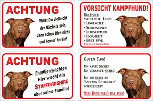 Schild Achtung American Staffordshire Terrier Größe 15x20 bis 60x40cm Warnschild - Bild 1 von 5