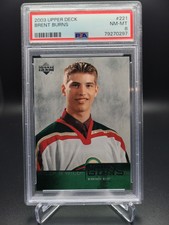 2003-04 UPPER DECK #221 - BRENT BURNS YOUNG GUNS - PSA 8