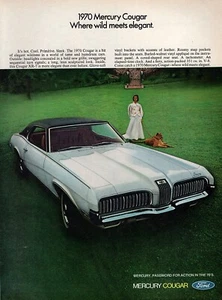 Mercury Cougar XR/7 1970 ""Wild Meets Elegant"" anuncio original impreso en color - Imagen 1 de 1
