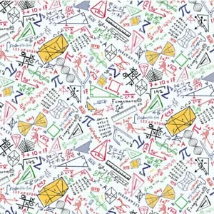 Stoff Schule Mathe Bildung weiß zeitlose Schätze Baumwolle 1/4 Yard 8230 - Bild 1 von 5