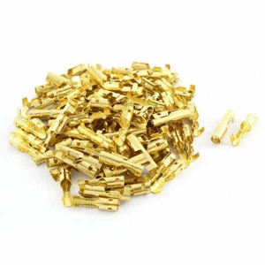 A●100 Pcs Non Insulated 4mm Female Crimp Terminals Wire Connectors - Imagen 1 de 4