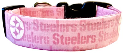 Correa de collar de perro hecha a mano Pink Pittsburgh Steelers disponible Foto 1 de 2