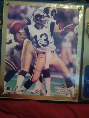 Foto autografiada de Kurt Warner placa de 8x10" con certificado de autenticidad NFL fútbol americano Foto 1 de 4