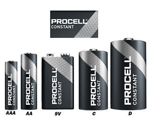 DURACELL BATTERIES INDUSTRIAL PROCELL CONSTANT AA, AAA, C, D & 9V BATTERY