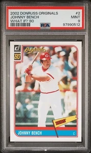 PSA 9 MINT 2002 DONRUSS ORIGINALS WHAT IF JOHNNY BENCH #2 REDS '80 90512 B181 - Picture 1 of 2