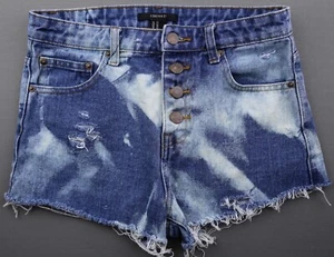 Women's Forever 21 High Rise Cut Off Button Fly Jean Shorts Bleach Wash Size 27 - Picture 1 of 4