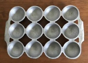 12 Hole Cast Aluminium Drop Scone Gem Iron Baking Tray - Vintage Large Size - Picture 1 of 4