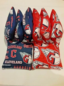 8 Cornhole Bag Set Corn Hole Cleveland Guardians BL/RD - Picture 1 of 1