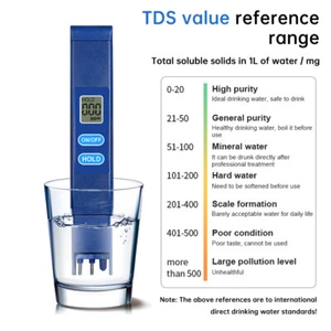 TDS Meter Digital Tester Wasserqualität Prüfgerät für Trinkwasser 0-9990ppm - Bild 1 von 17