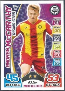 TOPPS MATCH ATTAX SPL-2017-18- #153-PARTICK THISTLE-ANDREW McCARTHY-RISING STAR - Imagen 1 de 1