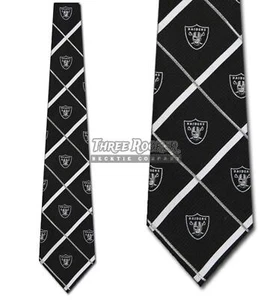 Raiders Ties Officially Licensed Mens Oakland Raiders Necktie NWT 100% Silk - Picture 1 of 3