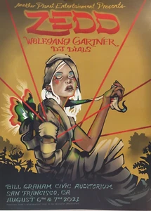 PÓSTER DE CONCIERTO ZEDD/WOLFGANG GARTNER/BILL GRAHAM CIVIC/8-6-21, 8-7-21/#482/ - Imagen 1 de 1