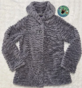 Patagonia Girls Medium 10 Gray Pelage Deep Pile Fleece Faux Fur Jacket Coat - Picture 1 of 10