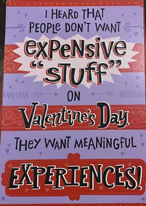 Happy Valentine’s Day, Funny, Raised Print, Hallmark, Greeting Card - Picture 1 of 4