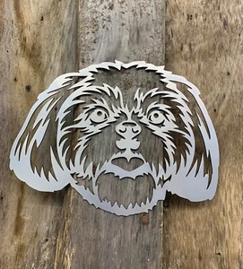 SHIH TZU PERRO ACERO PARED ARTE RAZA PEDIGRÍ JARDÍN HOGAR REGALO DECORATIVO - Imagen 1 de 2