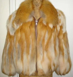 NUEVA Chaqueta de Piel de Zorro Rojo Natural de Mejor Calidad Talla 6-8 Envío Gratuito - Imagen 1 de 5