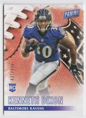 2016 Panini Black Friday Rookies #66 Kenneth Dixon 437/499 Baltimore Ravens - Image 1 of 2