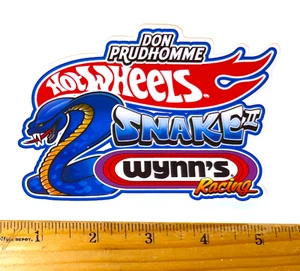 Calcomanía adhesiva con logotipo transparente caricatura serpiente Wynn de Don Prudhomme de Hot Wheels - Imagen 1 de 1