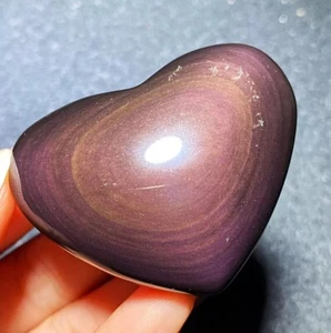 Rare Natural Rainbow Flash Obsidian Sphere Heart Reiki Stone Healing C85 - Picture 1 of 13