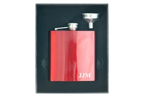 Personalized Flask Gift Box with Initials, Monogram Gift for Him, Birthday, Boss - Picture 1 of 9