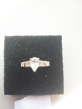 Vintage Ring Wedding CZ Eternity Shouldered Band Wrap Solid Silver size O