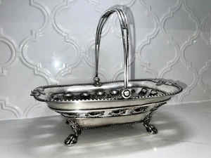 Rare Georgian Old Sheffield Plated Shell Basket On Feet - Picture 1 of 12
