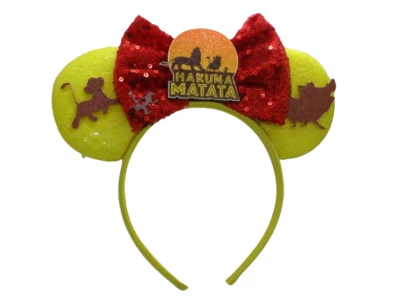 Lion King Hakuna Matata Inspired Disney World Ears and Bow Headband (Cosplay) - Image 1 of 4