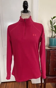 NWT Under Armor Women’s Pink ColdGear Semi-Fitted Quarter Zip Pullover Size MD - Picture 1 of 14