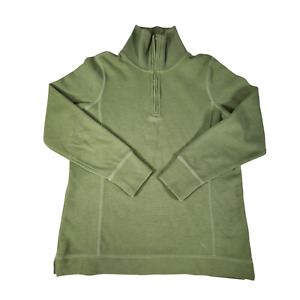 Eddie Bauer 1/4 Zip Sweatshirt Women's Large L Green Mock Neck Pullover