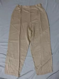 Vintage LINDEN HILL Beige 100% Silk Lightweight Wide Leg Pants Size XL - NEW/NWT - Picture 1 of 5
