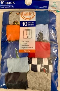 Boys Boxer Briefs Underwear 10-12 Husky New 10 Pair - Picture 1 of 6