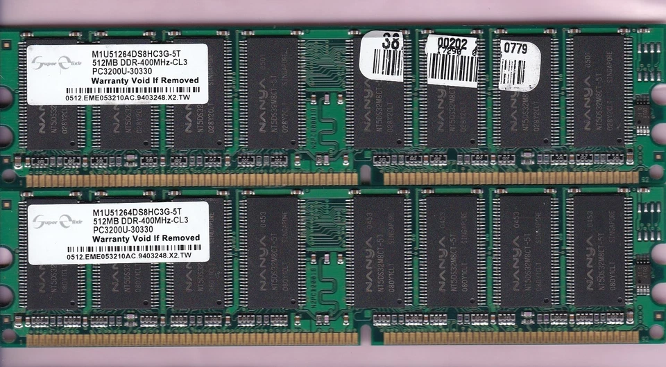 1GB 2x512MB PC3200 ELIXIR DDR-400 RAM MEMORY KIT M1U51264DS8HC3G-5T DDR1 CL3 - Image 1 of 2