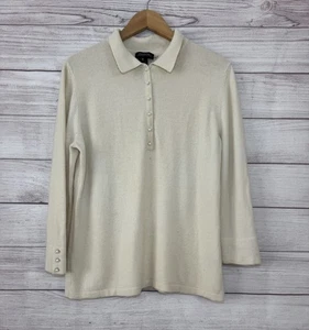 Suéter Jones New York Mujer Top Beige Lana/Pelo de Conejo Manga Larga Talla XL - Imagen 1 de 9