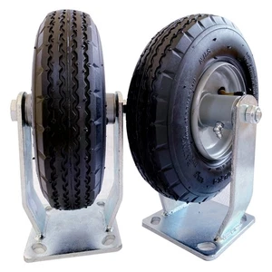 2-Pack 8-Inch Heavy Duty Industrial Pneumatic Casters, Zinc-Coated Top Rigid ... - Picture 1 of 4