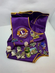 Lions International Vest Mens Large With Pins Vintage Darwin Minnesota - Picture 1 of 23