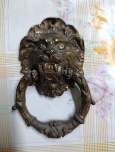Antico Battente Batacchio in Bronzo Per Porta Portone misura 15x10 Cm - Foto 1 di 4